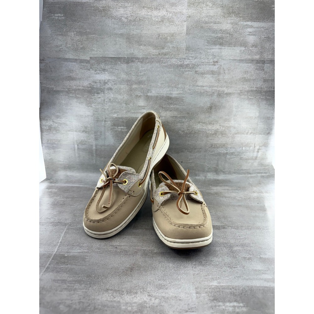 Sperry Top-Sider Women Tan Beige Leather Boat Shoes STS83335 Size 8.5